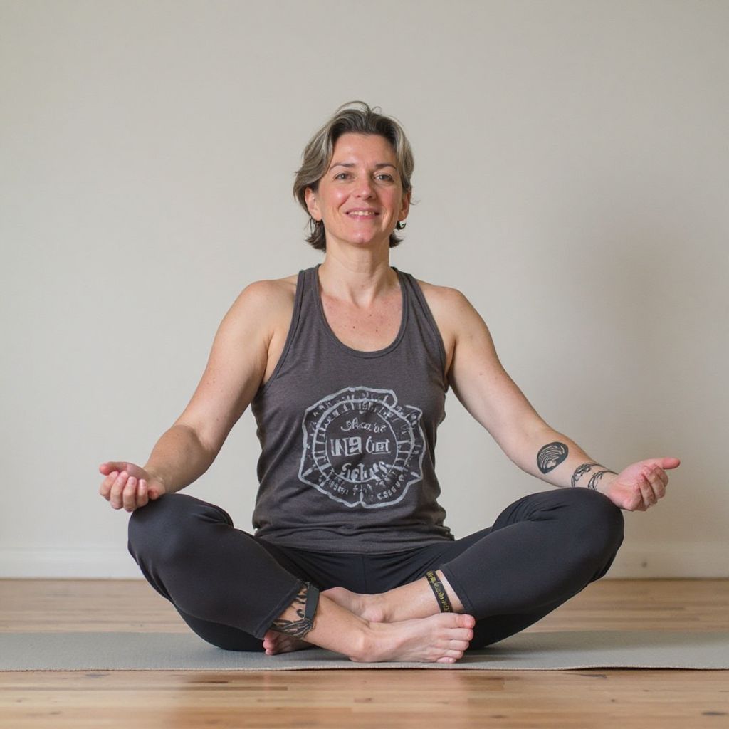 Experienced yoga student Lisa